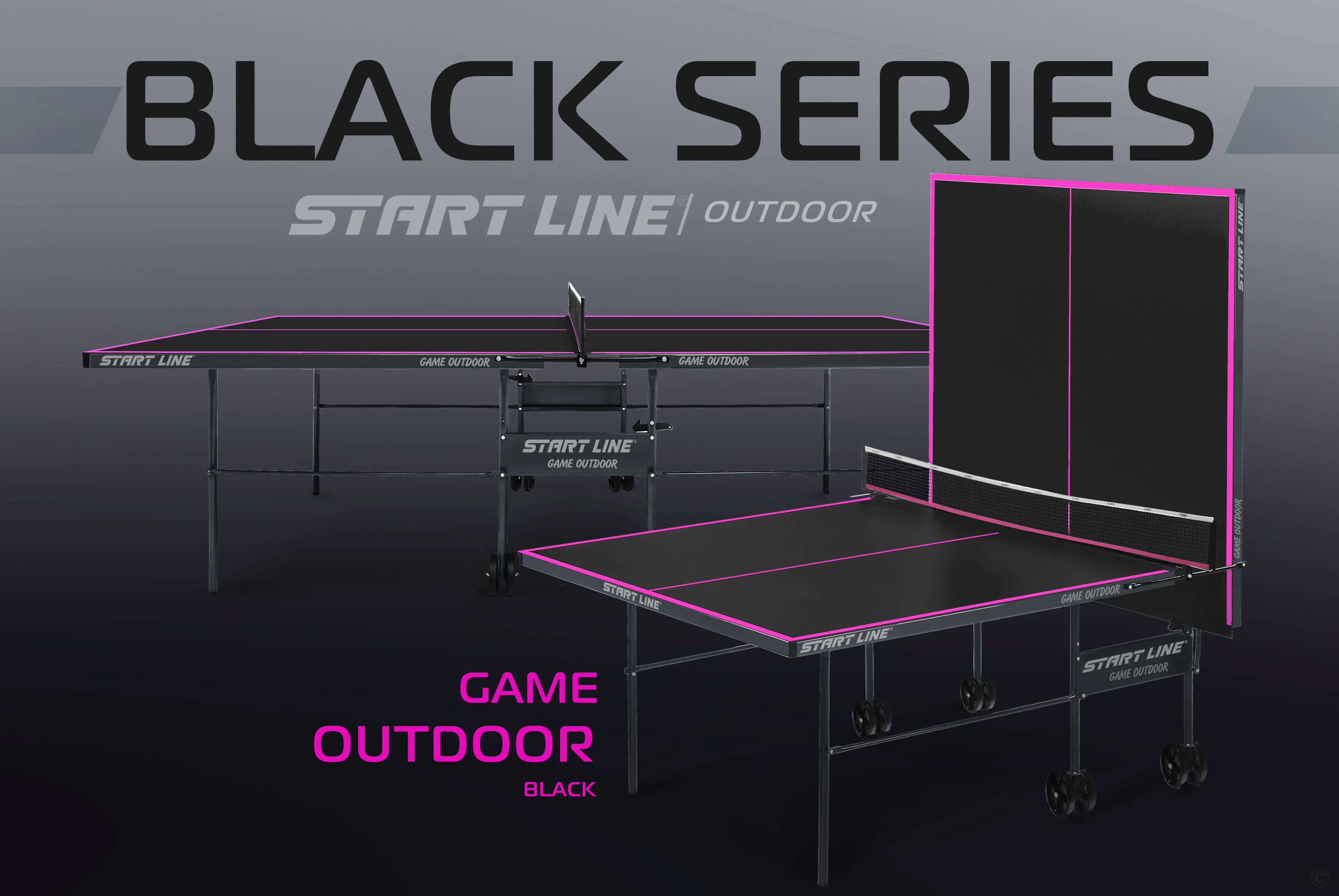 Стол теннисный Game Всепогодный с сеткой Black