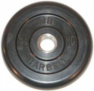 Диск обрезиненый черный MB Barbell MB31-2,5